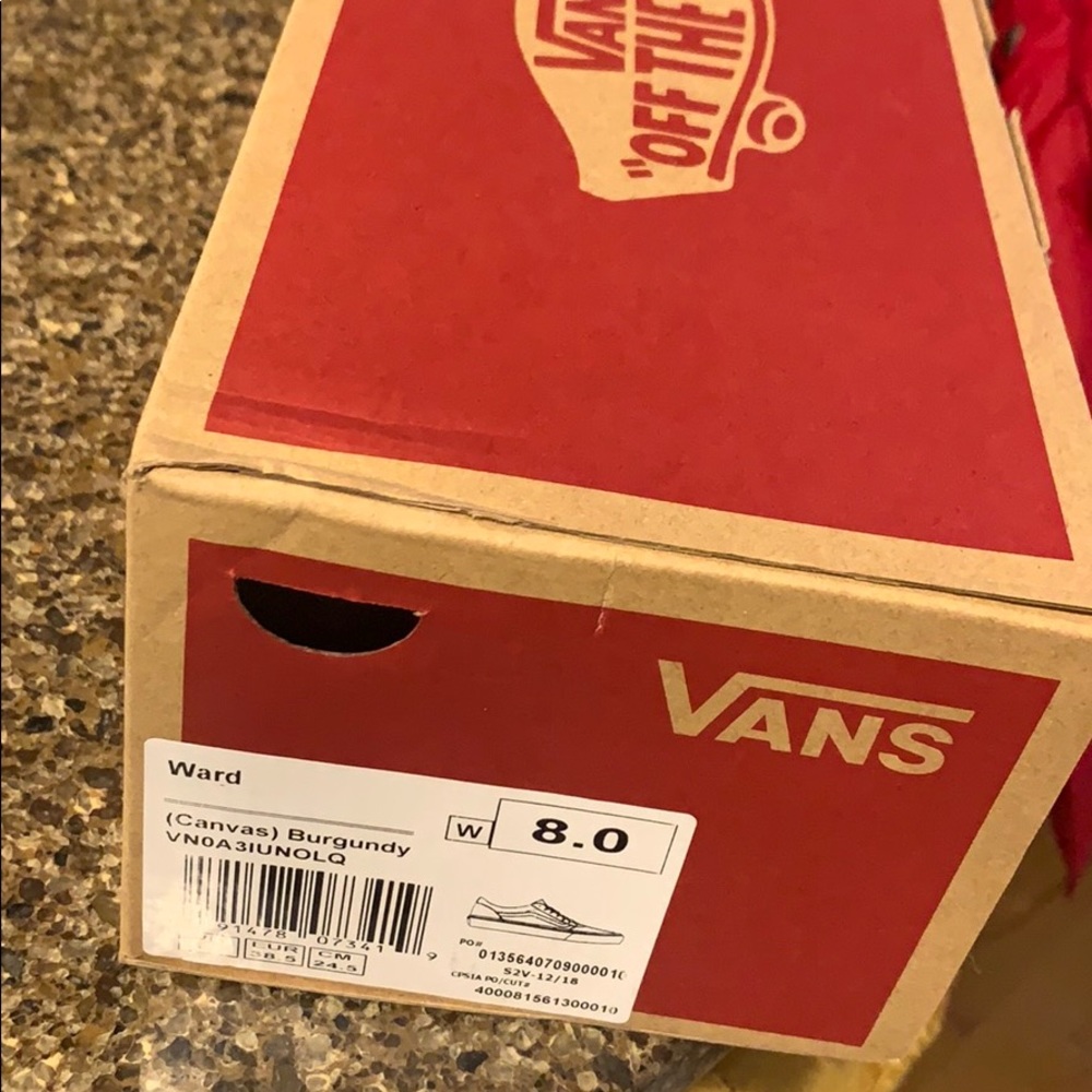 Vans canvas shoes burgundy 8.0 women’s - Picture 4 of 5